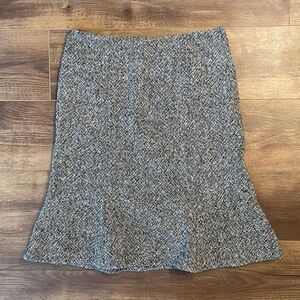 GAP 6/Small Tweed Wool Blend Skirt Black/White Flute Heritage Career/Office/Work